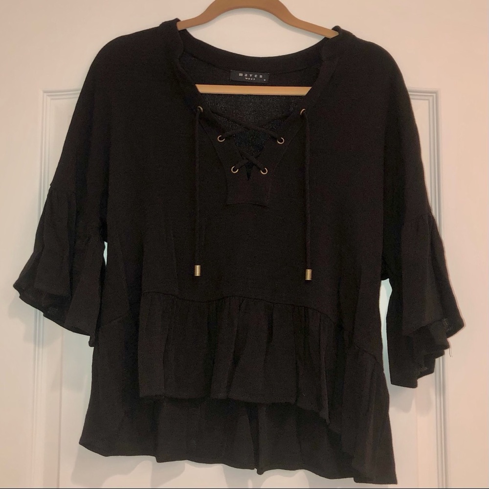 Maven Lace-up Ruffle Top - Picture 5 of 7